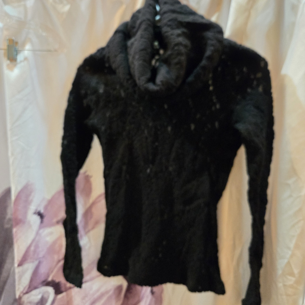 Versace Black Cowl Neck Sweater